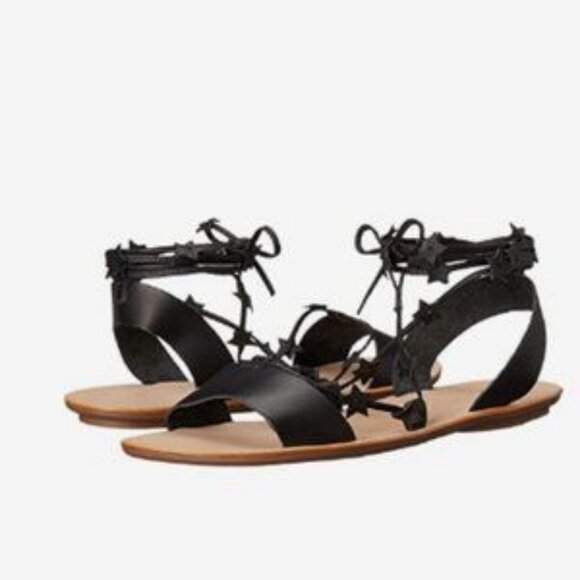 Womens Loeffler Randall Starla Leather Ankle Strap Flat Sandal 5 - Picture 1 of 12